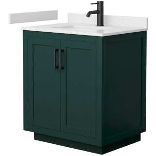 A thumbnail of the Wyndham Collection WCF2929-30S-VCA-MXX Green / White Cultured Marble Top / Matte Black Hardware