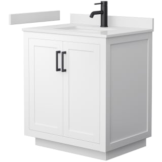 A thumbnail of the Wyndham Collection WCF2929-30S-VCA-MXX White / White Cultured Marble Top / Matte Black Hardware