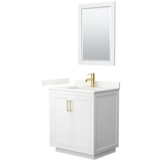 A thumbnail of the Wyndham Collection WCF292930S-QTZ-UNSM24 White / Giotto Quartz Top / Brushed Gold Hardware