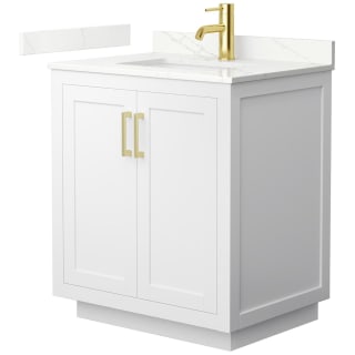A thumbnail of the Wyndham Collection WCF292930S-QTZ-UNSMXX White / Giotto Quartz Top / Brushed Gold Hardware