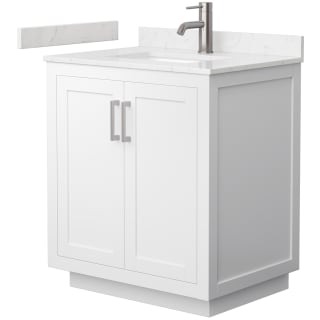 A thumbnail of the Wyndham Collection WCF2929-30S-VCA-MXX White / Carrara Cultured Marble Top / Brushed Nickel Hardware