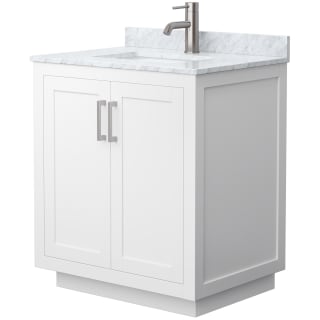 A thumbnail of the Wyndham Collection WCF2929-30S-NAT-MXX White / White Carrara Marble Top / Brushed Nickel Hardware