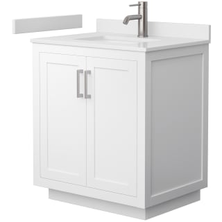 A thumbnail of the Wyndham Collection WCF2929-30S-VCA-MXX White / White Cultured Marble Top / Brushed Nickel Hardware