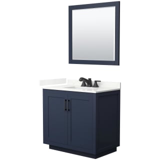 A thumbnail of the Wyndham Collection WCF292936S-QTZ-US3M34 Dark Blue / Giotto Quartz Top / Matte Black Hardware