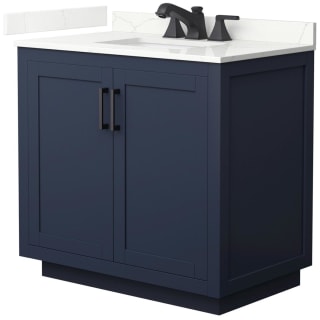 A thumbnail of the Wyndham Collection WCF292936S-QTZ-US3MXX Dark Blue / Giotto Quartz Top / Matte Black Hardware