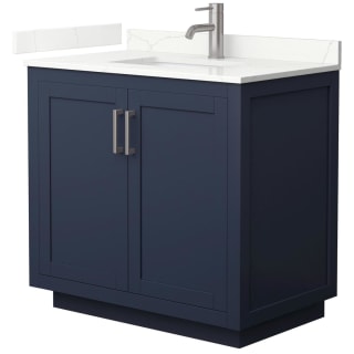 A thumbnail of the Wyndham Collection WCF292936S-QTZ-UNSMXX Dark Blue / Giotto Quartz Top / Brushed Nickel Hardware