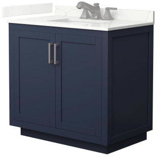 A thumbnail of the Wyndham Collection WCF292936S-QTZ-US3MXX Dark Blue / Giotto Quartz Top / Brushed Nickel Hardware