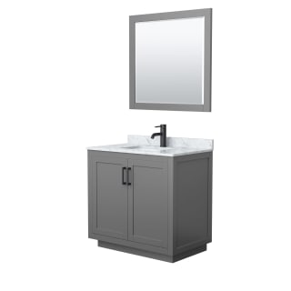 A thumbnail of the Wyndham Collection WCF2929-36S-NAT-M34 Dark Gray / White Carrara Marble Top / Matte Black Hardware