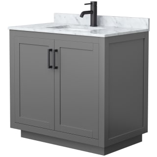 A thumbnail of the Wyndham Collection WCF2929-36S-NAT-MXX Dark Gray / White Carrara Marble Top / Matte Black Hardware