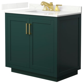 A thumbnail of the Wyndham Collection WCF292936S-QTZ-US3MXX Green / Giotto Quartz Top / Brushed Gold Hardware