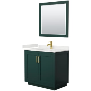A thumbnail of the Wyndham Collection WCF292936S-QTZ-UNSM34 Green / White Quartz Top / Brushed Gold Hardware