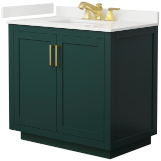 A thumbnail of the Wyndham Collection WCF292936S-QTZ-US3MXX Green / White Quartz Top / Brushed Gold Hardware