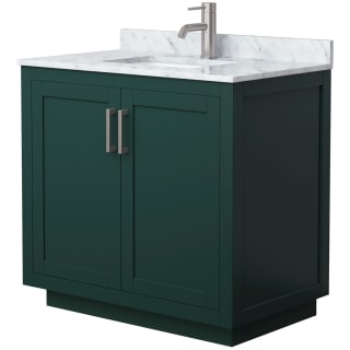 A thumbnail of the Wyndham Collection WCF2929-36S-NAT-MXX Green / White Carrara Marble Top / Brushed Nickel Hardware