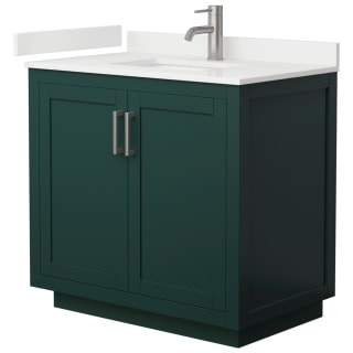 A thumbnail of the Wyndham Collection WCF292936S-QTZ-UNSMXX Green / White Quartz Top / Brushed Nickel Hardware