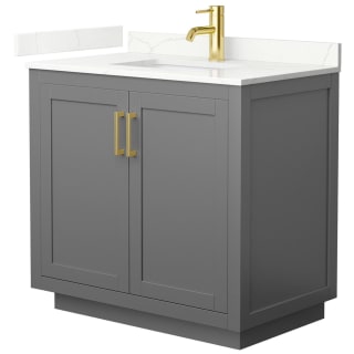 A thumbnail of the Wyndham Collection WCF292936S-QTZ-UNSMXX Dark Gray / Giotto Quartz Top / Brushed Gold Hardware