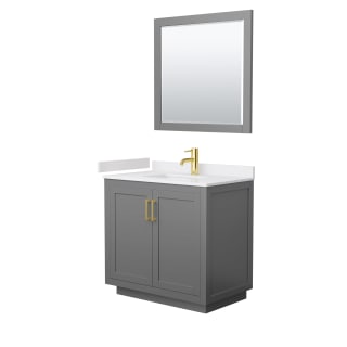 A thumbnail of the Wyndham Collection WCF2929-36S-VCA-M34 Dark Gray / White Cultured Marble Top / Brushed Gold Hardware