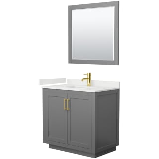 A thumbnail of the Wyndham Collection WCF292936S-QTZ-UNSM34 Dark Gray / White Quartz Top / Brushed Gold Hardware