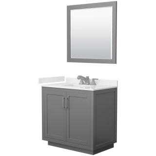 A thumbnail of the Wyndham Collection WCF292936S-QTZ-US3M34 Dark Gray / White Quartz Top / Brushed Nickel Hardware