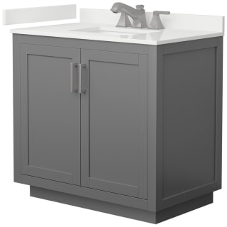 A thumbnail of the Wyndham Collection WCF292936S-QTZ-US3MXX Dark Gray / White Quartz Top / Brushed Nickel Hardware
