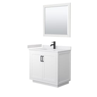 A thumbnail of the Wyndham Collection WCF2929-36S-VCA-M34 White / White Cultured Marble Top / Matte Black Hardware