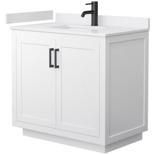 A thumbnail of the Wyndham Collection WCF2929-36S-VCA-MXX White / White Cultured Marble Top / Matte Black Hardware