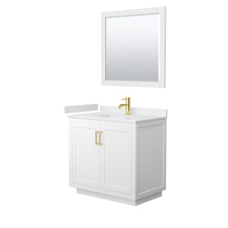 A thumbnail of the Wyndham Collection WCF2929-36S-VCA-M34 White / White Cultured Marble Top / Brushed Gold Hardware