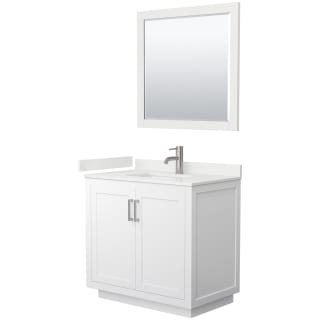 A thumbnail of the Wyndham Collection WCF292936S-QTZ-UNSM34 White / White Quartz Top / Brushed Nickel Hardware