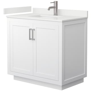 A thumbnail of the Wyndham Collection WCF292936S-QTZ-UNSMXX White / White Quartz Top / Brushed Nickel Hardware
