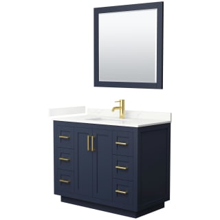 A thumbnail of the Wyndham Collection WCF292942S-QTZ-UNSM34 Dark Blue / Giotto Quartz Top / Brushed Gold Hardware