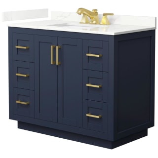 A thumbnail of the Wyndham Collection WCF292942S-QTZ-US3MXX Dark Blue / Giotto Quartz Top / Brushed Gold Hardware