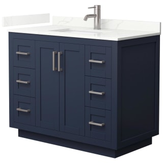 A thumbnail of the Wyndham Collection WCF292942S-QTZ-UNSMXX Dark Blue / Giotto Quartz Top / Brushed Nickel Hardware