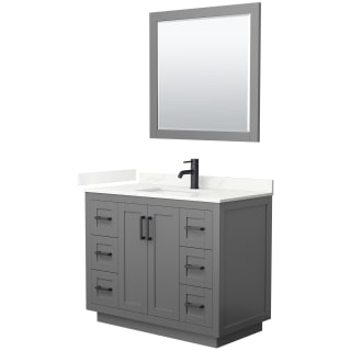 A thumbnail of the Wyndham Collection WCF292942S-QTZ-UNSM34 Dark Gray / Giotto Quartz Top / Matte Black Hardware