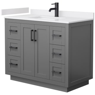 A thumbnail of the Wyndham Collection WCF2929-42S-VCA-MXX Dark Gray / White Cultured Marble Top / Matte Black Hardware