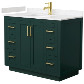 A thumbnail of the Wyndham Collection WCF2929-42S-VCA-MXX Green / Carrara Cultured Marble Top / Brushed Gold Hardware