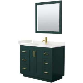 A thumbnail of the Wyndham Collection WCF292942S-QTZ-UNSM34 Green / White Quartz Top / Brushed Gold Hardware