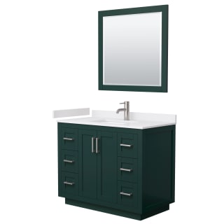 A thumbnail of the Wyndham Collection WCF2929-42S-VCA-M34 Green / White Cultured Marble Top / Brushed Nickel Hardware