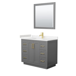 A thumbnail of the Wyndham Collection WCF2929-42S-VCA-M34 Dark Gray / Carrara Cultured Marble Top / Brushed Gold Hardware