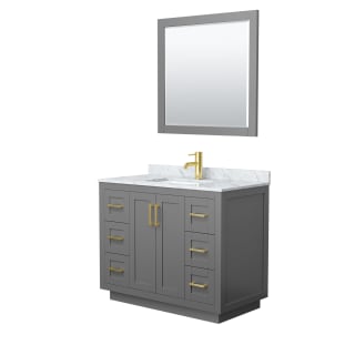 A thumbnail of the Wyndham Collection WCF2929-42S-NAT-M34 Dark Gray / White Carrara Marble Top / Brushed Gold Hardware