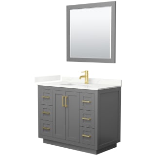 A thumbnail of the Wyndham Collection WCF292942S-QTZ-UNSM34 Dark Gray / Giotto Quartz Top / Brushed Gold Hardware