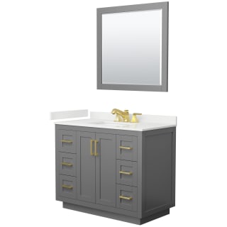A thumbnail of the Wyndham Collection WCF292942S-QTZ-US3M34 Dark Gray / White Quartz Top / Brushed Gold Hardware