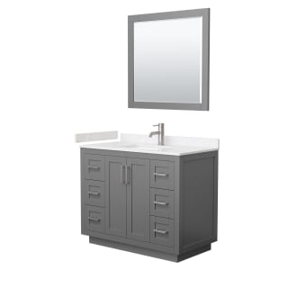 A thumbnail of the Wyndham Collection WCF2929-42S-VCA-M34 Dark Gray / Carrara Cultured Marble Top / Brushed Nickel Hardware
