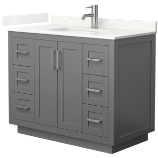 A thumbnail of the Wyndham Collection WCF292942S-QTZ-UNSMXX Dark Gray / Giotto Quartz Top / Brushed Nickel Hardware