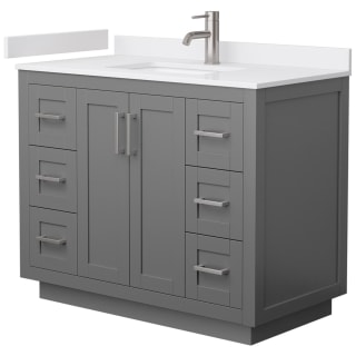 A thumbnail of the Wyndham Collection WCF2929-42S-VCA-MXX Dark Gray / White Cultured Marble Top / Brushed Nickel Hardware