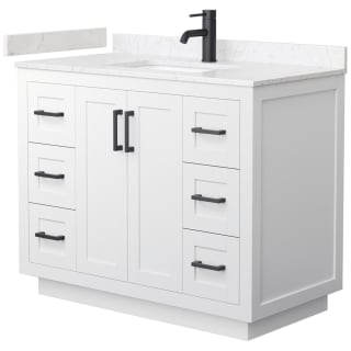 A thumbnail of the Wyndham Collection WCF2929-42S-VCA-MXX White / Carrara Cultured Marble Top / Matte Black Hardware