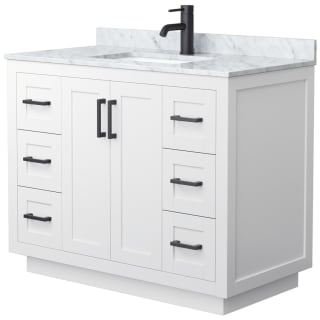 A thumbnail of the Wyndham Collection WCF2929-42S-NAT-MXX White / White Carrara Marble Top / Matte Black Hardware
