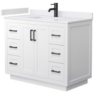 A thumbnail of the Wyndham Collection WCF2929-42S-VCA-MXX White / White Cultured Marble Top / Matte Black Hardware