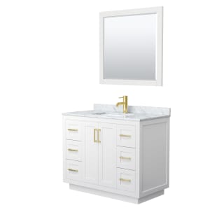 A thumbnail of the Wyndham Collection WCF2929-42S-NAT-M34 White / White Carrara Marble Top / Brushed Gold Hardware