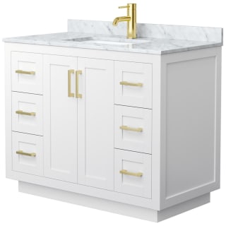 A thumbnail of the Wyndham Collection WCF2929-42S-NAT-MXX White / White Carrara Marble Top / Brushed Gold Hardware