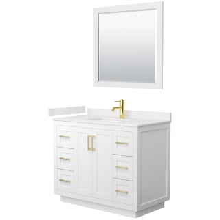 A thumbnail of the Wyndham Collection WCF292942S-QTZ-UNSM34 White / White Quartz Top / Brushed Gold Hardware