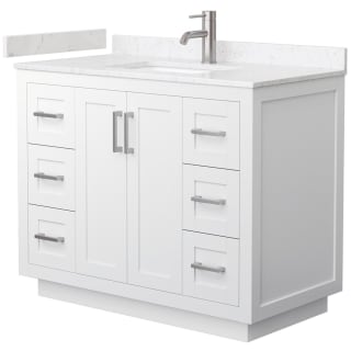 A thumbnail of the Wyndham Collection WCF2929-42S-VCA-MXX White / Carrara Cultured Marble Top / Brushed Nickel Hardware